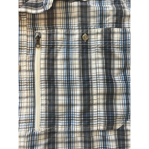 L.L. Bean Shirt Mens XXL Blue Plaid Outdoor Fishing Vented  Pockets Outdoor - Picture 6 of 11